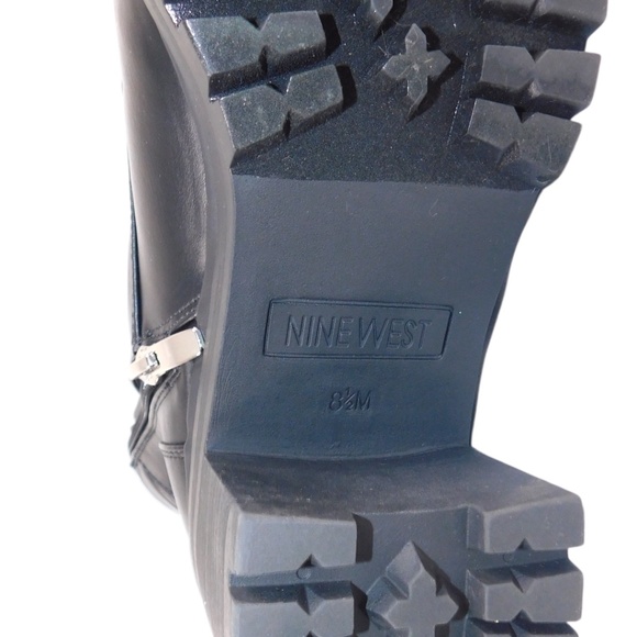 Nine West Black Combat Platform Heel Boots Size 8.5M - Picture 7 of 7